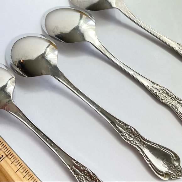 Oneida distinction deluxe HH stainless spoons set of 4 vintage ornate baroque - Picture 6 of 7
